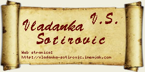 Vladanka Sotirović vizit kartica